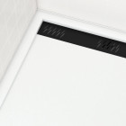 Receveur en acrylique Blanc 80x120x4 cm – Grille Linéaire Noire – WHITENESS II Aurlane - FAC708