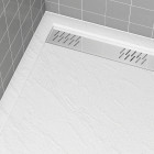 Receveur en acrylique blanc - 140x80x5cm - meteora rectangular linear white Aurlane - FAC723