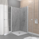 Portes de douche en angle 90x90x190 cm - motifs carrés - Couleur profilés au choix