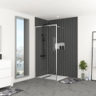 Paroi de douche - cadre et bras aluminium chrome - chromed contouring - Dimensions au choix