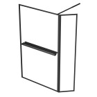 Paroi de douche avec volet pivotant 120+40x200cm - profilé, porte-serviette et étagère noir mat Aurlane - FAC761