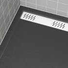 Grille linéaire en aluminium pour receveur - 69.5x11x0.2cm - Couleur de finition au choix