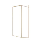 Paroi de douche avec volet pivotant 90+40x200 cm - finition or doré brossé - goldy contouring Aurlane - FAC778