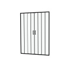 Paroi de douche à double porte coulissante 140x200 cm - verre sérigraphié - profilé noir - crushx Aurlane - FAC795