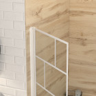 Pare baignoire rabattable sérigraphié 75x125cm - blanc - white blocks screen Aurlane - FAC799