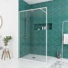 Paroi de douche - cadre et bras aluminium blanc - 120x200 cm - white contouring Aurlane - FAC901