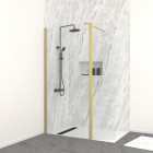 Volet pivotant de 40 cm en verre trempé 6 mm finition or brossé pour paroi de douche freedom 2 gold Aurlane - FAC919