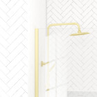 Paroi de douche à l'italienne 100x200 cm verre trempé 8 mm - finition or brossé - freedom 2 gold Aurlane - FAC923
