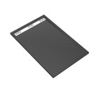 Receveur en acrylique gris effet pierre 90x140x5 cm - grille linéaire chrome - meteora Aurlane - FAC949