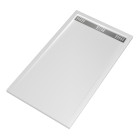 Receveur en acrylique blanc 90x140x5 cm - grille linéaire chrome - whiteness ii Aurlane - FAC950