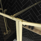 Paroi de douche avec volet pivotant 80+40x200 cm - finition or doré brossé - goldy contouring Aurlane - FAC961