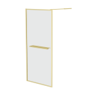 Paroi de douche or doré brossé 90x200cm - porte-serviette et étagère - goldy contouring shelf Aurlane - FAC963