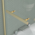 Pare baignoire Rabattable avec porte-serviette 70×120 cm - Profilé Or Brossé - Verre 4 mm Aurlane - FAC967