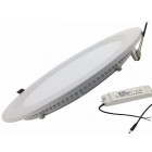 Downlight dalle led extra plate ronde blanc 24w - couleur eclairage au choix