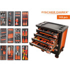 Servante d'atelier 6 tiroirs équipée 143 outils dans 12 modules, fidex-810473