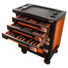 Servante d'atelier 6 tiroirs équipée 62 outils dans 9 modules, fidex-810476