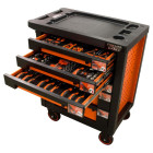 Servante d'atelier 6 tiroirs équipée 114 outils dans 9 modules, fidex-810477