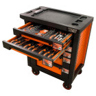 Servante d'atelier 6 tiroirs équipée 100 outils dans 6 modules, fidex-810483