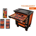 Servante d'atelier 6 tiroirs équipée 13 outils dans 3 modules, fidex-810495