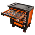 Servante d'atelier 6 tiroirs équipée 14 outils dans 3 modules, fidex-810498