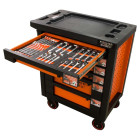 Servante d'atelier 6 tiroirs équipée 30 outils dans 3 modules, fidex-810600
