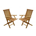 Lot de 2 fauteuils pliants jumak huilé