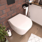 Abattant pour wc blanc - thermodur avec charnières en plastique déclipsable - simple white Aurlane - G3129150001