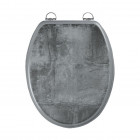 Abattant wc - en mdf avec charnières en inox réglables - ciment Aurlane - G3151342013