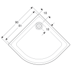 Receveur céramique d'angle GEBERIT Renova - 90 x 90 extra-plat à poser/encastrer - 00725800000AG3