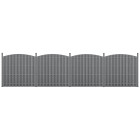 4 pièces de clôture barrière brise vue brise vent bois composite wpc demi-cercle arrondi 185 x 747 cm gris 