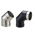 Coude inox pour poêle à granulés - PGI pour poêles à Pellets - Coude 90 - Finition : Noir mat