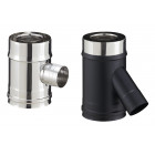 Elément droit inox avec prise d air pour poêle à granulés - PGI pour poêles à Pellets - Diamètre 80/130 avec prise d air à 135 - Finition : Inox