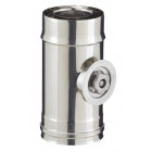 Elément trappe de visite inox pour poêle à granulés - PGI pour poêles à Pellets - Diamètre 80/130 - Finition : Inox