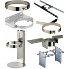 Eléments de support et de maintien pour poêle à granulés - PGI pour poêles à Pellets - Collier de jonction - Diamètre 80/130 - Finition : Inox