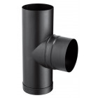 Té tampon émaillé pour poêle à bois - Diamètre : 130 - Couleur : Noir Mat