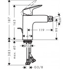 Mitigeur bidet HANSGROHE Logis , avec tirette et vidage synthétique chromé - 71200000