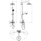 Colonne de douche thermostatique avec douche de tête HANSGROHE AXOR Montreux  1jet nickel brossé - 16572820
