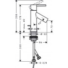 Mitigeur de lavabo HANSGROHE AXOR Starck pour lave-mains avec poignée à levier avec tirette et vidage noir chromé poli - 10102330