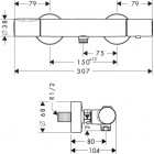 Mitigeur thermostatique de douche HANSGROHE AXOR Citterio M  noir chromé poli - 34635330
