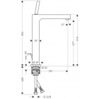 Mitigeur de lavabo HANSGROHE AXOR Citterio  surélevé pour vasque libre, avec tirette et vidage noir chromé poli - 39020330