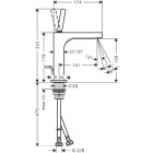 Mitigeur de lavabo HANSGROHE AXOR Citterio  avec tirette et vidage noir chromé poli - 39031330