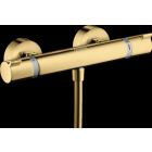 Mitigeur Thermostatique douche HANSGROHE Ecostat  aspect doré poli - 13116990