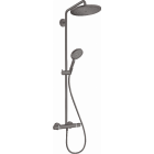Showerpipe HANSGROHE Croma Select S  1jet avec thermostatique noir chromé brossé - 26890340