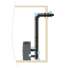 Kit raccordement isotip étanche horizontal réglable - noir - øint 80 - øext 125 - pour poêle pellets - 843802