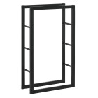 Range-bûches pour usage intérieur extérieur porte-bûches design support rangement bois de chauffage en acier 60 x 25 x 100 cm noir helloshop26 03_0006300