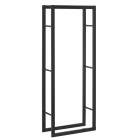 Range-bûches pour usage intérieur extérieur porte-bûches design support rangement bois de chauffage en acier 60 x 25 x 150 cm noir helloshop26 03_0006301