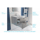 Meuble salle de bain 60cm monté suspendu - avec tiroirs, vasque et miroir - box-in 60 - Couleur au choix
