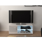 Meuble TV 100 cm avec LED Blanc brillant LYNCO 