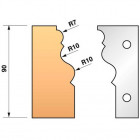 Jeu de 2 fers profilés n°302 pour porte-outils ht.90 mm