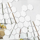 Adhésif mural effet miroir - Modèle hexagone